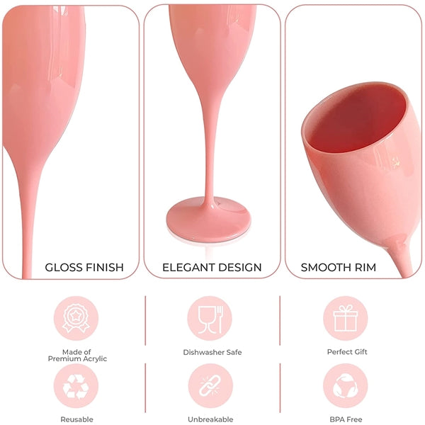 6 oz PS Plastic Champagne Flutes with Stem
