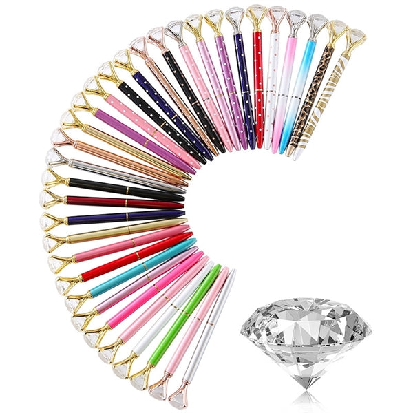 Diamond Crystal Bling Metal Ballpoint Pen Polka Dots