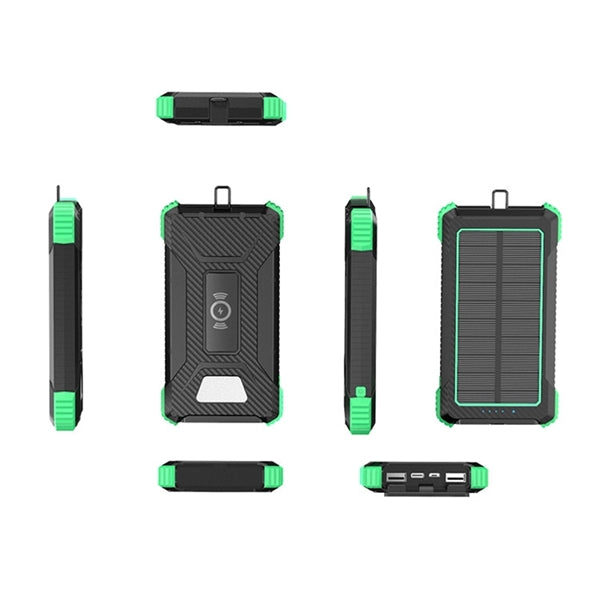 Waterproof Solar Power Bank 10000mAh Fast QI Charger