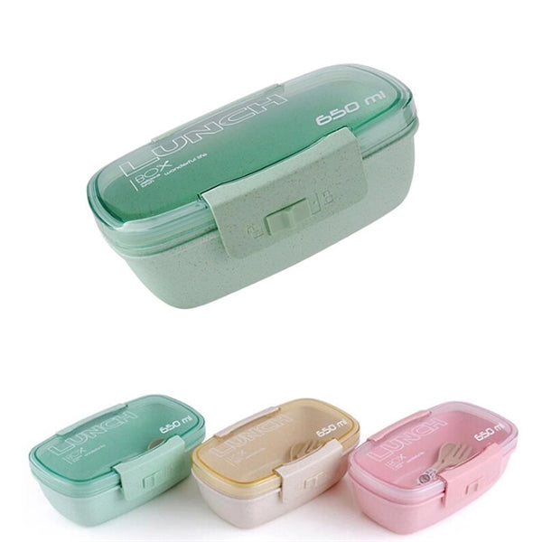 650ml Wheat Straw Lunch Box Bento