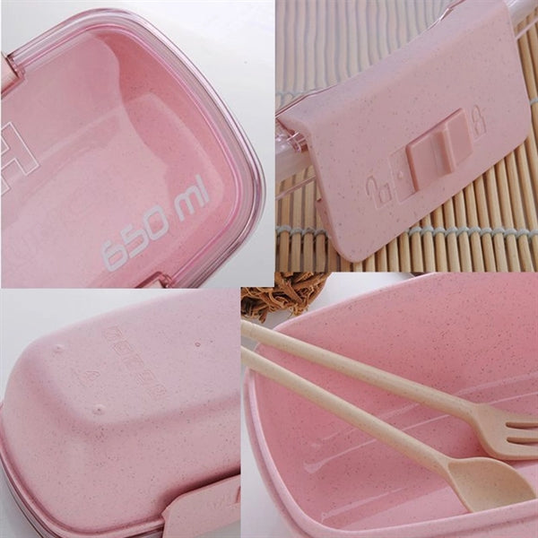 650ml Wheat Straw Lunch Box Bento