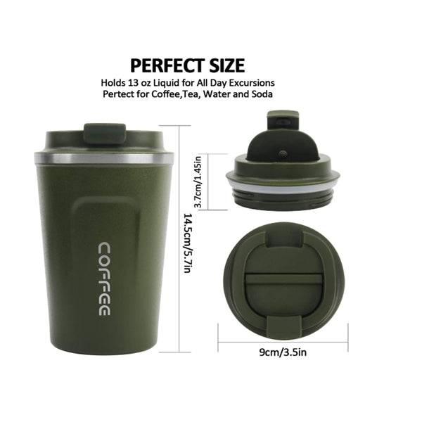Double Walled Insulated Stainless Coffee Travel Mug 12OZ