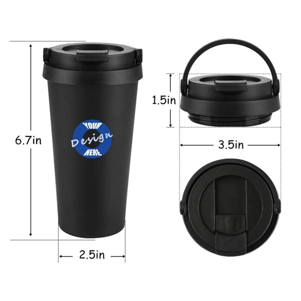 Steel Wine Tea Tumbler with Lid and Handle