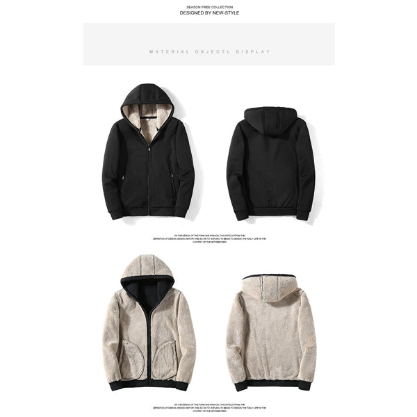 Sherpa Lined Full Zip Up Hoodie