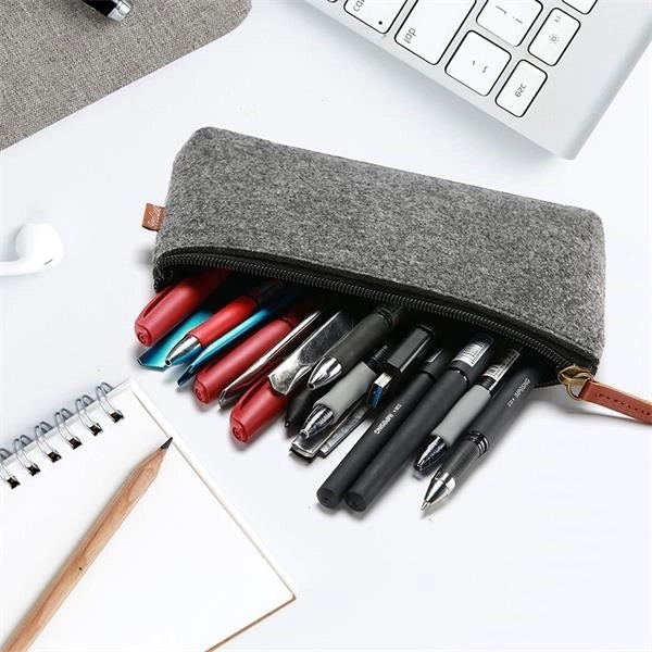 Felt Pencil Bag With Zipper