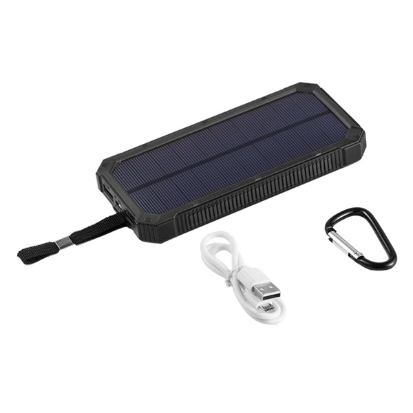 Stylish Solar 10000 mAh Power Bank with Carabiner