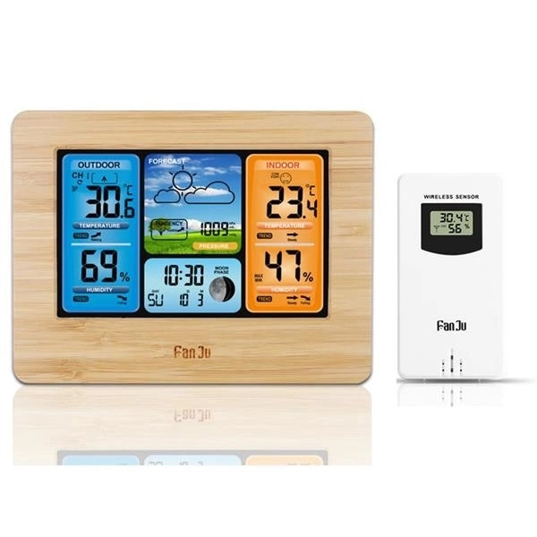 Wireless Weather Station Clock With Outdoor Sensor
