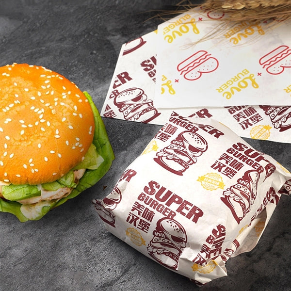 Food Hamburger Wrapper Paper Basket Liners Wrappi