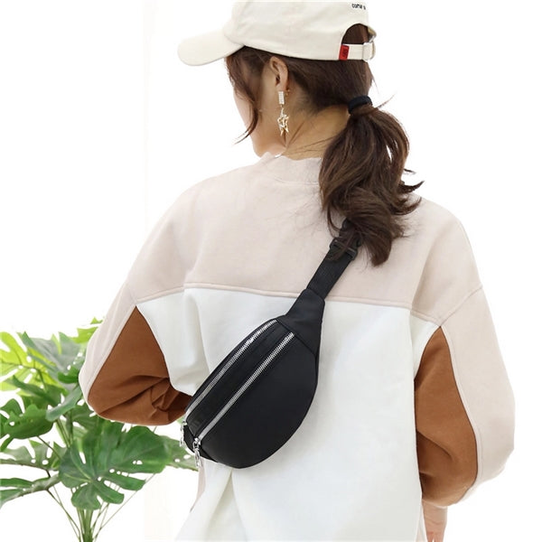 2 Zipper Shoulder Purse Belt Tote bag