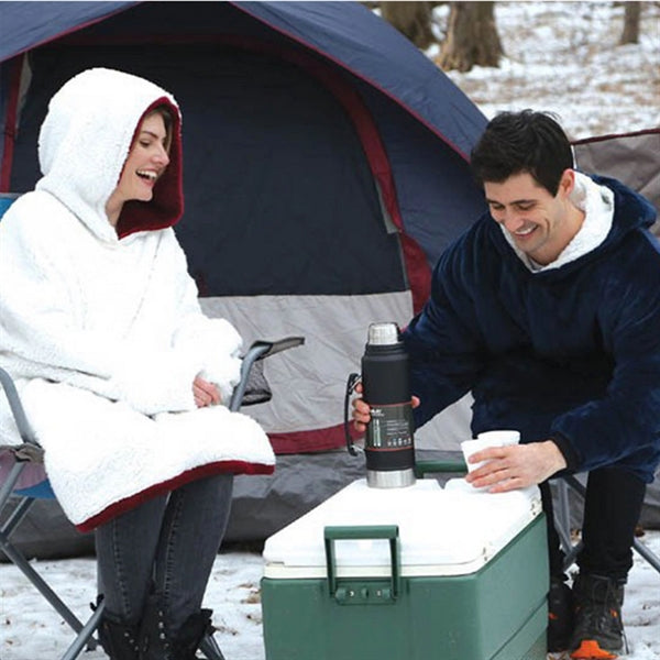 Oversized Microfiber & Sherpa Wearable Blanket
