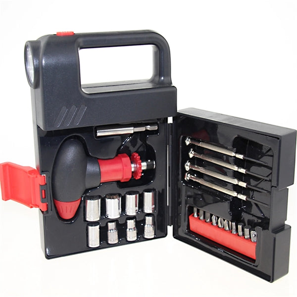 Hand-Held Flashlight Shape Toolbox Set Of 24PCS