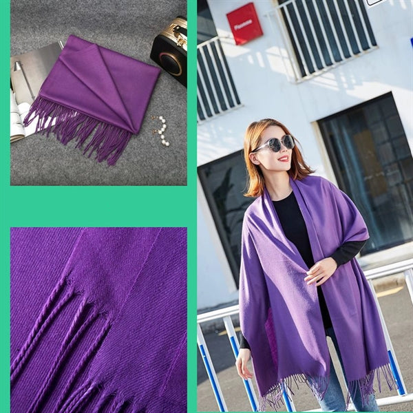 Unisex Solid Imitation Cashmere Scarves
