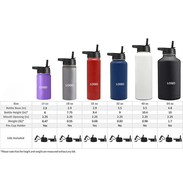 32 Oz Vacuum Insulated Stainless Steel Sport Water Bottle