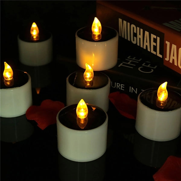 Solar Flickering Candle, Rechargeable & Weatherproof.