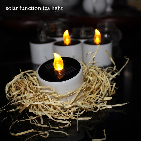 Solar Flickering Candle, Rechargeable & Weatherproof.