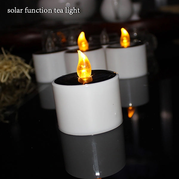 Solar Flickering Candle, Rechargeable & Weatherproof.