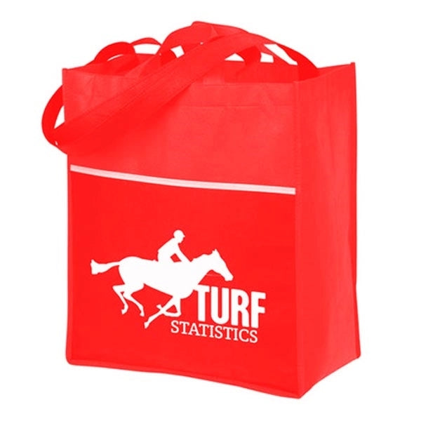 Grocery Tote Bag with Front Pocket-BG