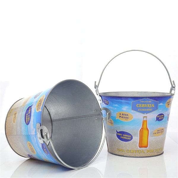5Qt Round Metal Ice Bucket