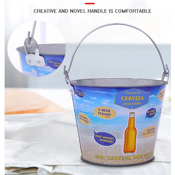 5Qt Round Metal Ice Bucket