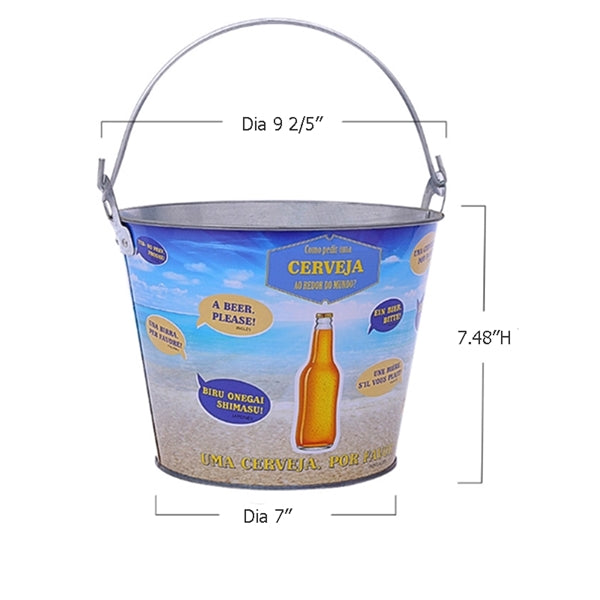 5Qt Round Metal Ice Bucket