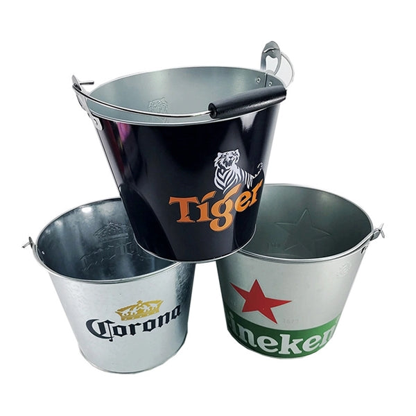 5L Large Capacity Galvanized Metal Ice Bucket