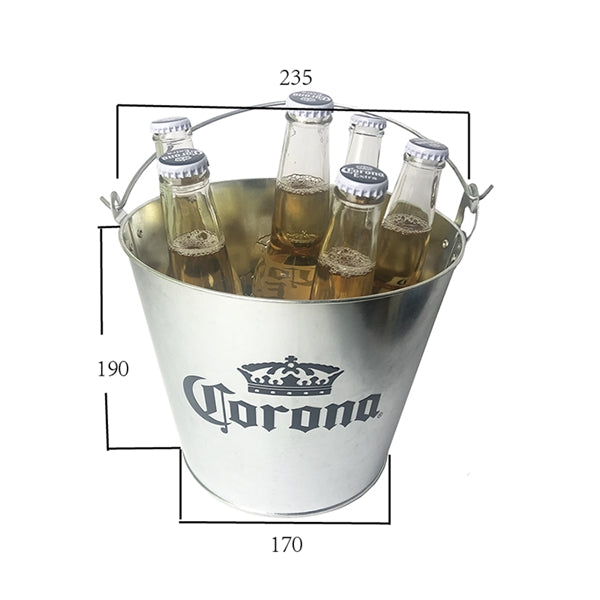 5L Large Capacity Galvanized Metal Ice Bucket