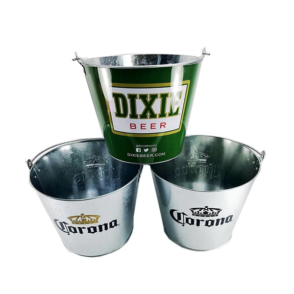 5L Large Capacity Galvanized Metal Ice Bucket