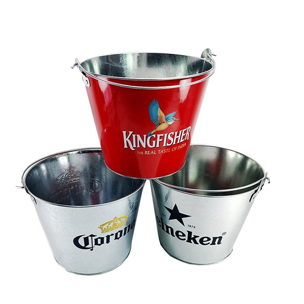 5L Large Capacity Galvanized Metal Ice Bucket