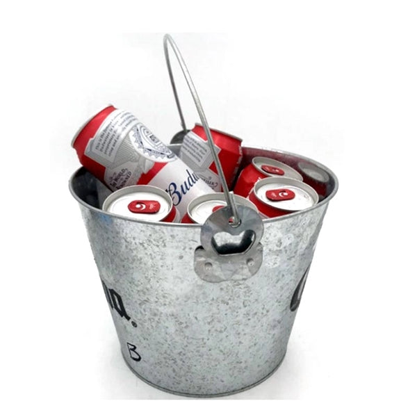 5L Large Capacity Galvanized Metal Ice Bucket