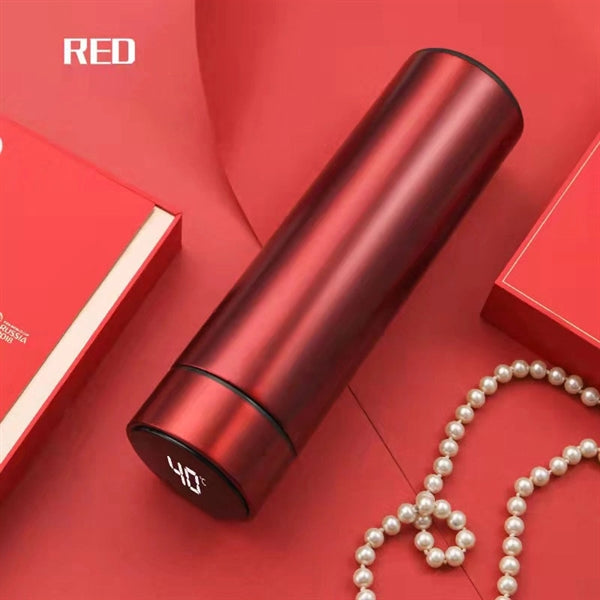 Smart sports bottle with LED temperature