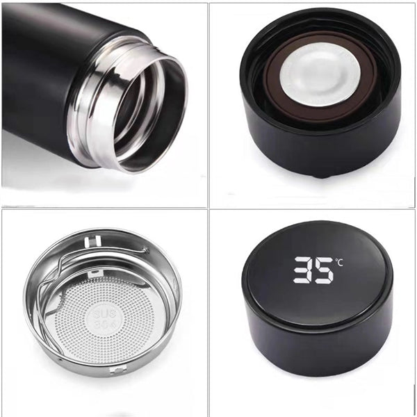 Smart sports bottle with LED temperature