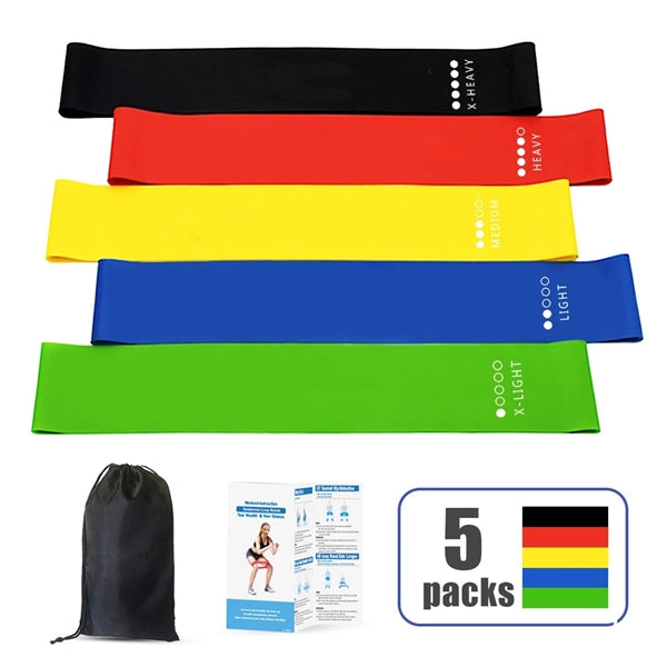 5Pcs TPE Yoga Resistance Band Set