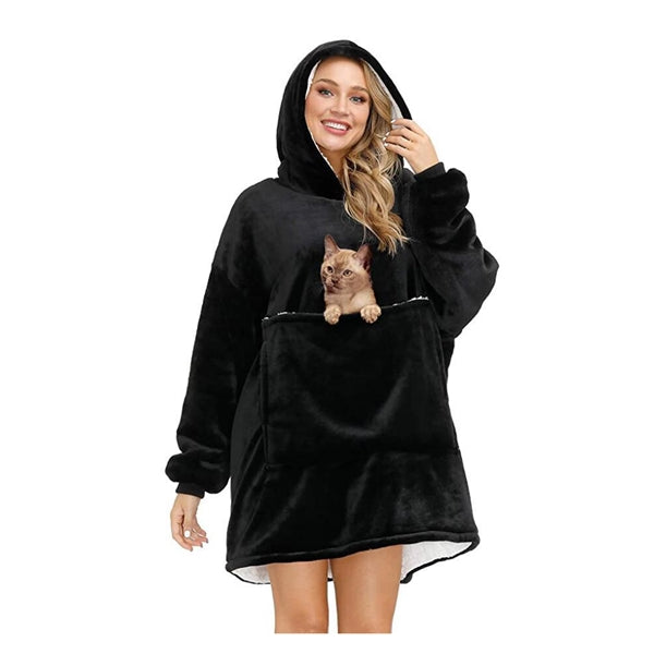 Oversized Microfiber & Sherpa Wearable Blanket