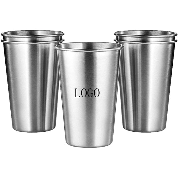 16 Ounce Stainless Steel Stackable Pint Cups Tumblers
