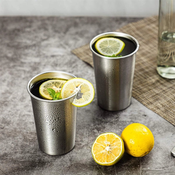 16 Ounce Stainless Steel Stackable Pint Cups Tumblers