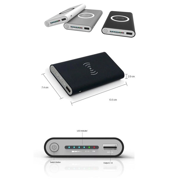 US Inventory Power Bank 10000mAh With QI Wireless Charger
