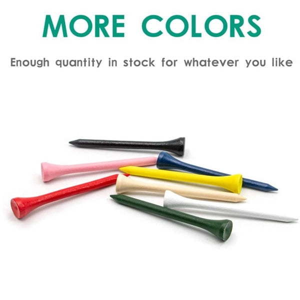 Multiple Colors Natural Wood Golf Tees