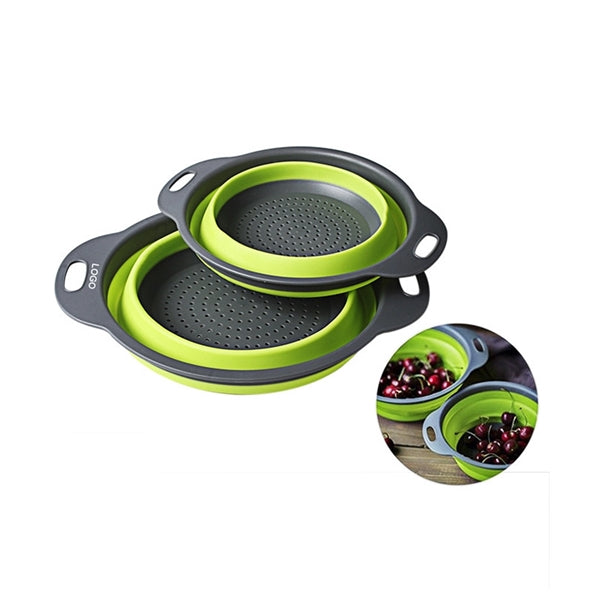 Folding Silicone Colander Set Of 2