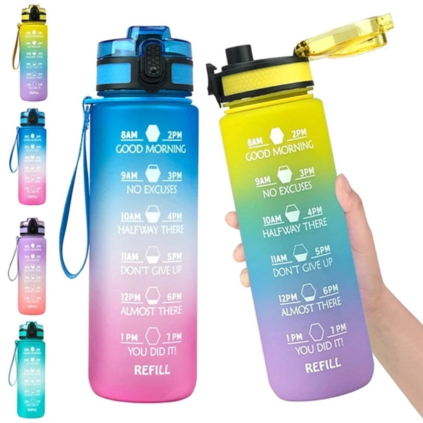 32oz Water Bottle With Motivational Time Marker