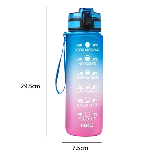 32oz Water Bottle With Motivational Time Marker