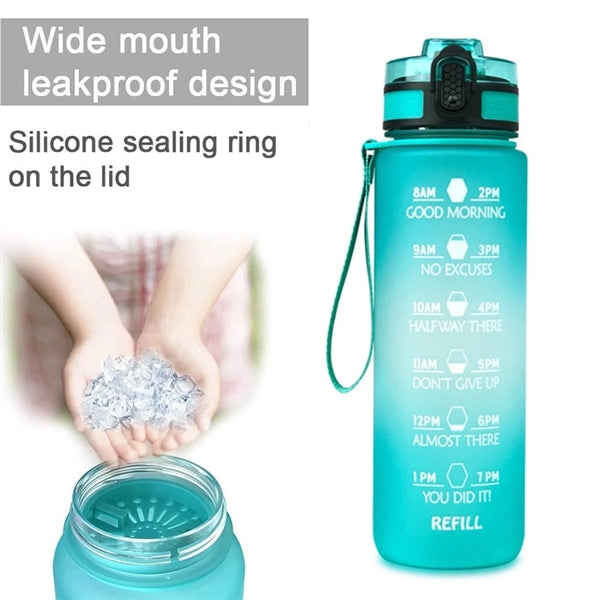 32oz Water Bottle With Motivational Time Marker