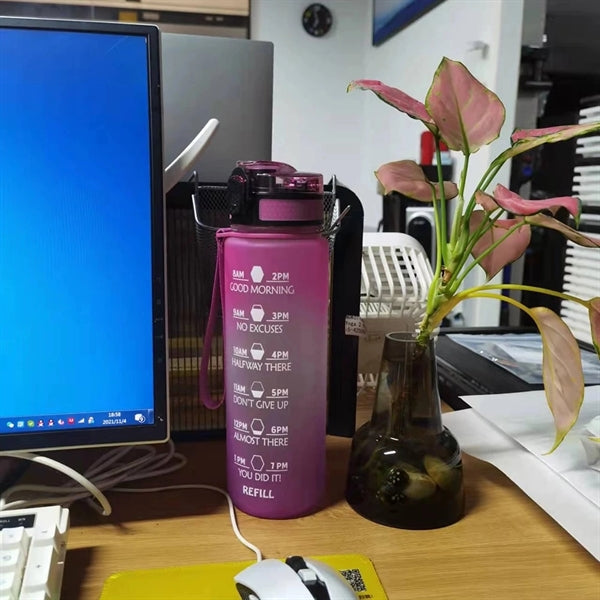 32oz Water Bottle With Motivational Time Marker
