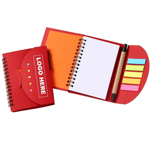 Printed Eco-Inspired Spiral Notebook with Sticky Flags & Pen