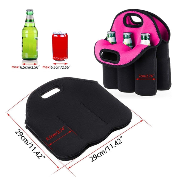Neoprene 6 Pack Beer Bottle Carrier Bag
