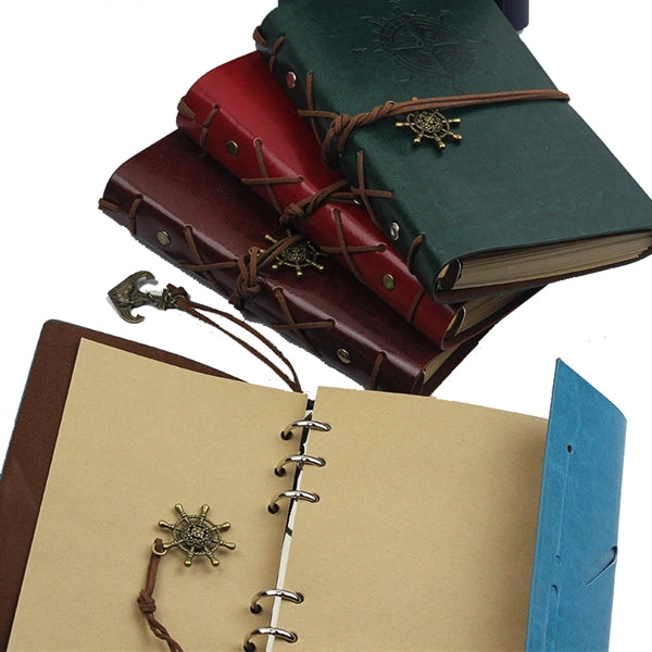 7" Vintage Nautical Spiral Refillable Leather Diary Notebook