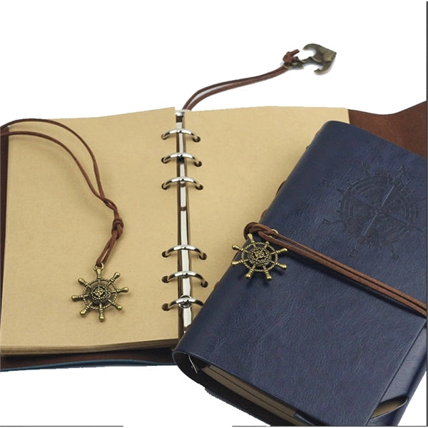 7" Vintage Nautical Spiral Refillable Leather Diary Notebook