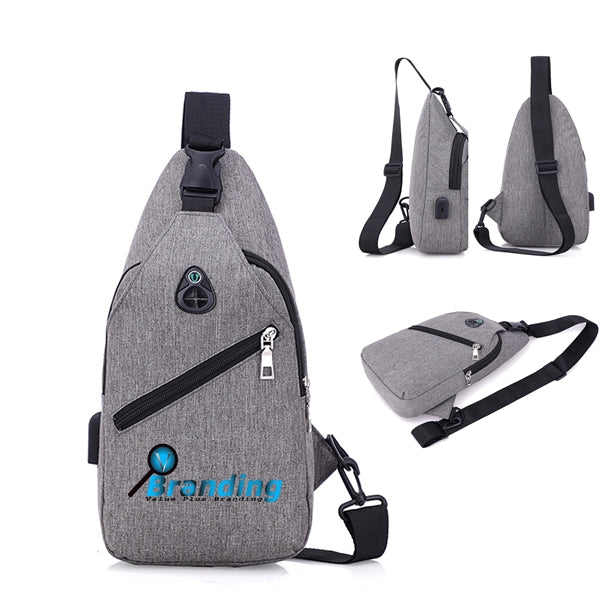 Crossbody Sling Backpack With USB Charging Port