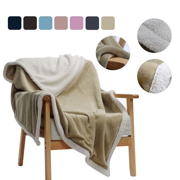 Plush Sherpa Fleece Throw Soft & Cozy Reversible Blanket