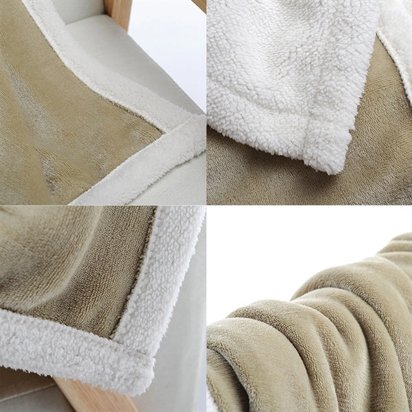 Plush Sherpa Fleece Throw Soft & Cozy Reversible Blanket