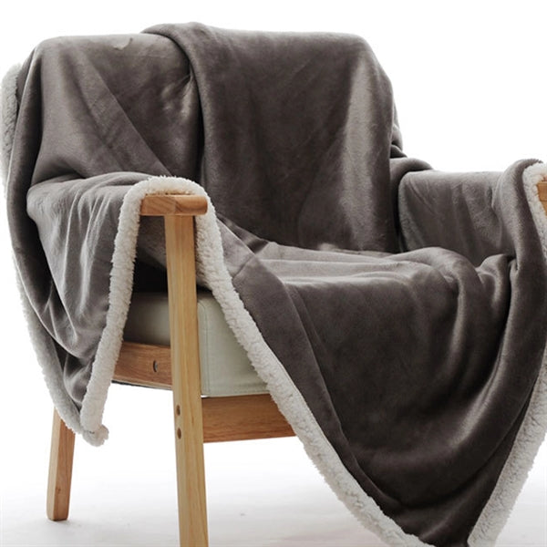 Plush Sherpa Fleece Throw Soft & Cozy Reversible Blanket